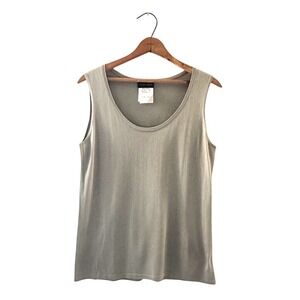 Rena Lange Silk Knit Sleeveless Sweater Top Tank‎ Gray - Size large